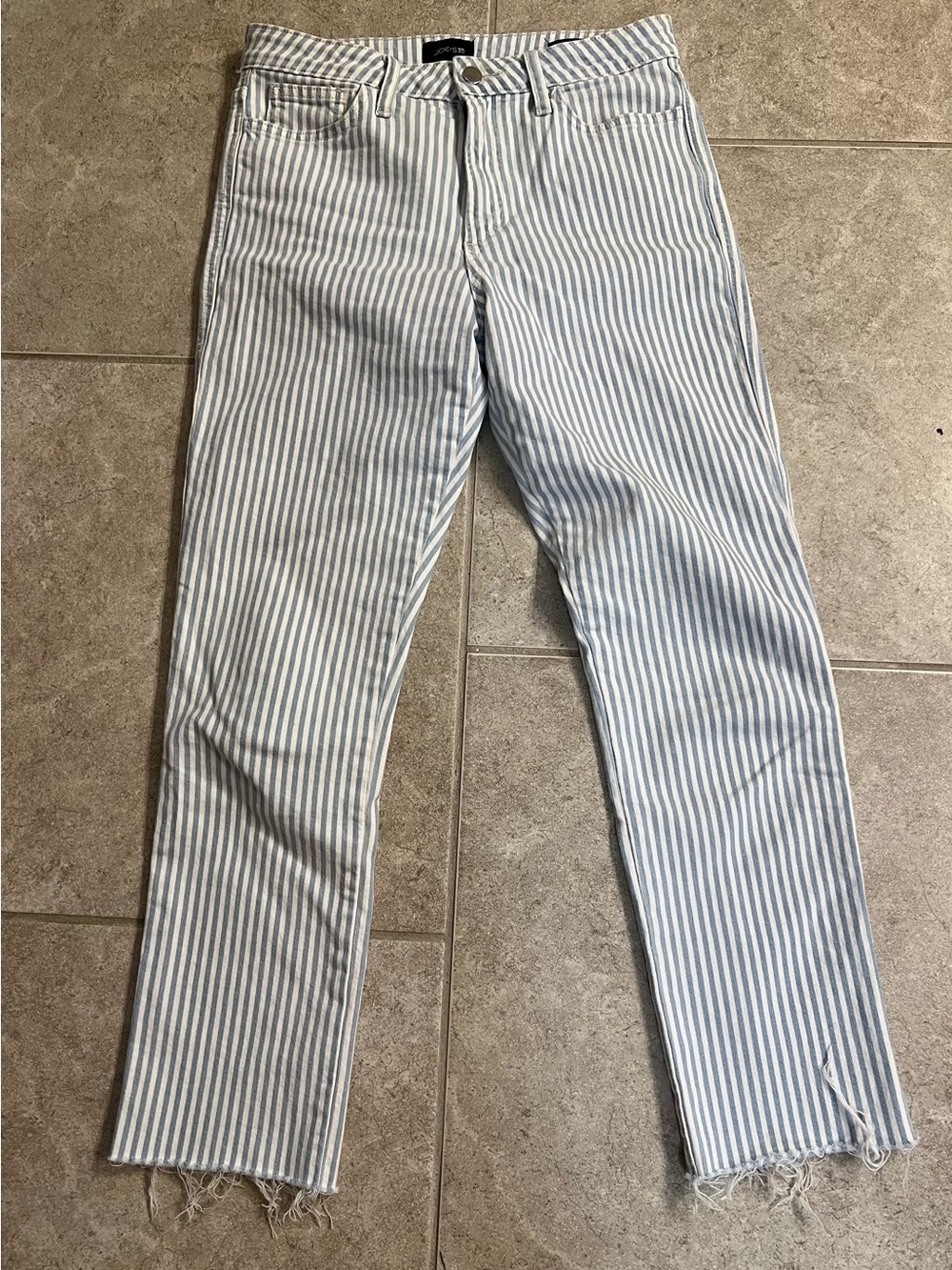 Joe's Jeans Blue and White Striped Skinny Jeans